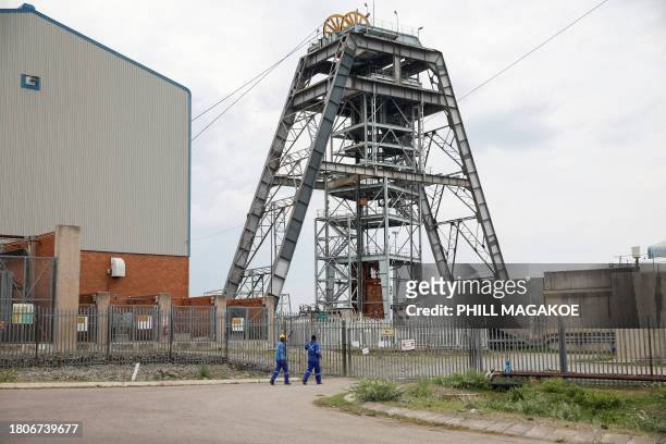 General view of the 11C shaft at Impala Platinum mine near Rustenburg on November 28, 2023. Eleven miners died and another 75 were injured in South...
