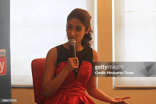 Indian Bollywood actor Ileana D'Cruz during an exclusive interview for the promotion of upcoming movie Phata Poster Nikla Hero at HT Media Office on...