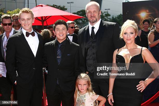 Actors Jason Dolley, Bradley Steven Perry, Eric Allan Kramer, Mia Talerico and Leigh-Allyn Baker of Good Luck Charlie attend the 2013 Creative Arts...