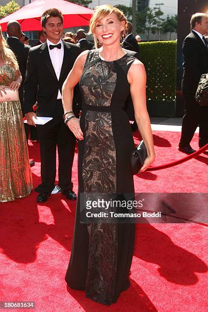 Personality Kari Byron attends the 2013 Creative Arts Emmy Awards Ceremony held at the Nokia Theatre L.A. Live on September 15, 2013 in Los Angeles,...