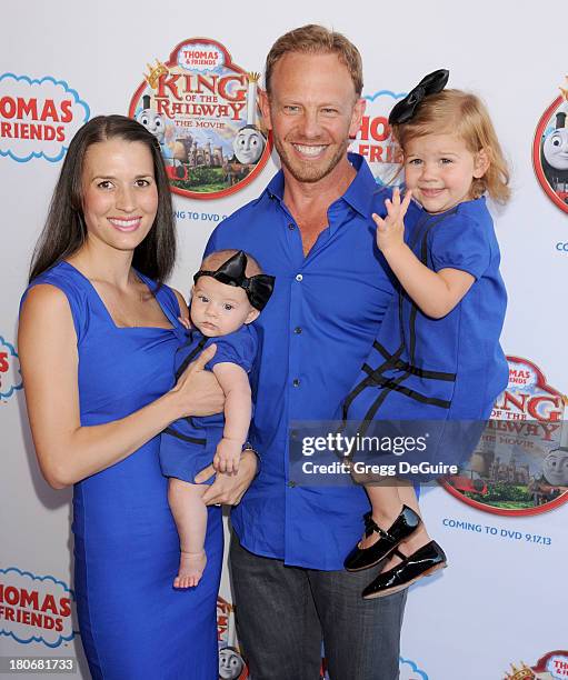 Actor Ian Ziering, wife Erin Kristine Ludwig and daughter's Mia Loren Ziering and Penna Mae Ziering arrive at the Los Angeles premiere of "Thomas &...
