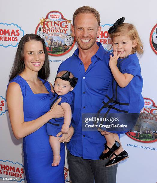 Actor Ian Ziering, wife Erin Kristine Ludwig and daughter's Mia Loren Ziering and Penna Mae Ziering arrive at the Los Angeles premiere of "Thomas &...