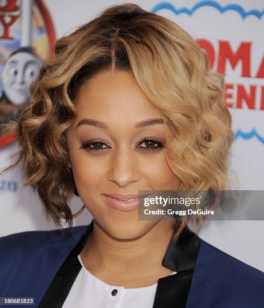 Actress Tia Mowry-Hardrict arrives at the Los Angeles premiere of "Thomas & Friends: King Of The Railway - The Movie" at Pacific Theatre at The Grove...