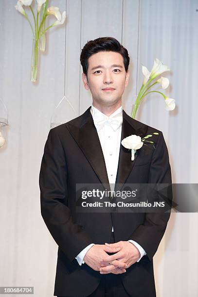 Bae Soo-Bin poses for photographs before the wedding at the Shilla hotel on September 14, 2013 in Seoul, South Korea.