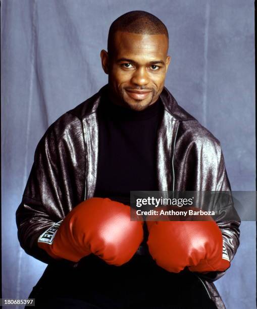 Portrait of American boxer Roy Jones Jr, New York, New York, 1997.