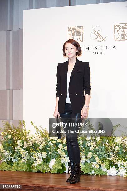 Lee Da-Hee attends the Bae Soo-Bin Wedding at the Shilla hotel on September 14, 2013 in Seoul, South Korea.