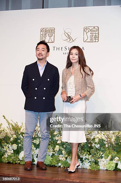 Kim Kyu-Sik and Kim Se-A attend the Bae Soo-Bin Wedding at the Shilla hotel on September 14, 2013 in Seoul, South Korea.