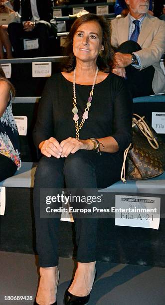 Carmen Tello attends a fashion show during the Mercedes Benz Fashion Week Madrid Spring/Summer 2014 on September 13, 2013 in Madrid, Spain.