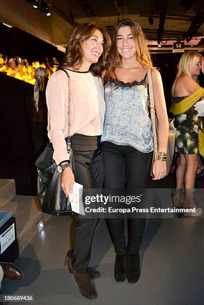 Claudia Jimenez and Raquel Revuelta attend a fashion show during the Mercedes Benz Fashion Week Madrid Spring/Summer 2014 on September 13, 2013 in...