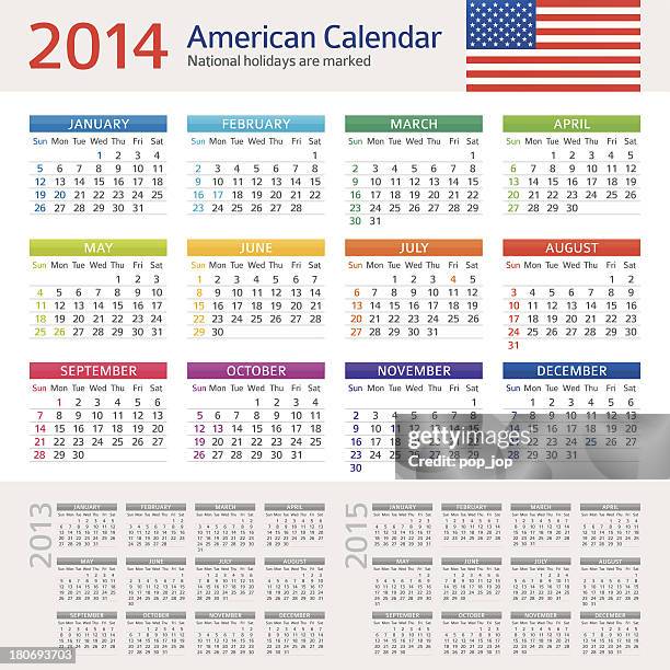 american calendar 2014 - 2014 stock illustrations