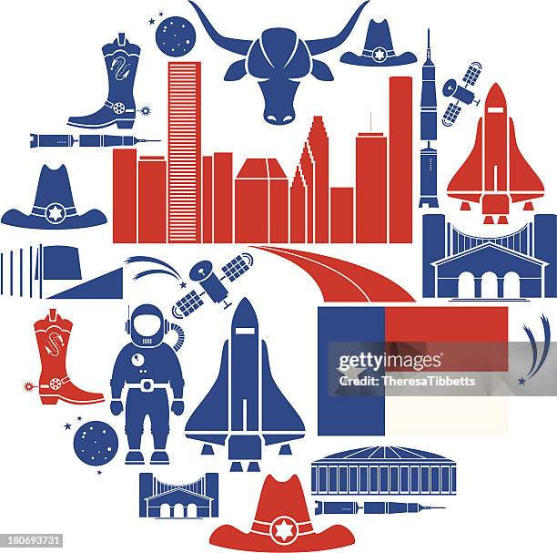 illustrations, cliparts, dessins animés et icônes de ensemble d'icônes de houston - houston texas