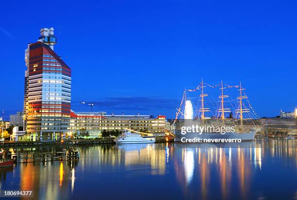 gothenburg in night - göteborg stock pictures, royalty-free photos & images