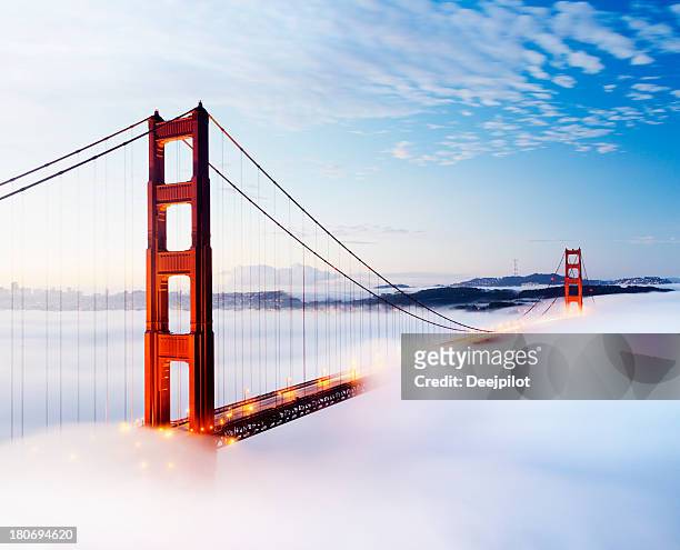 golden gate bridge in san francisco usa - bridge fog stock pictures, royalty-free photos & images