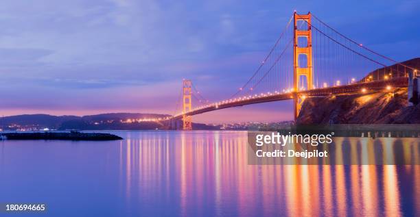 golden gate bridge in san francisco usa - golden gate bridge night stock pictures, royalty-free photos & images