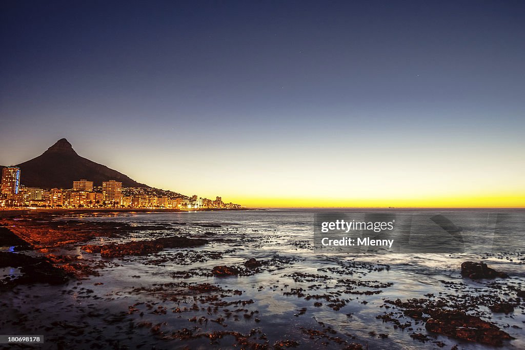 Cape Town Sea Point South Africa Illuminated Night Scene