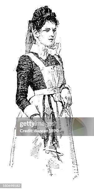 victorian nurse - nhs nurse stock illustrations