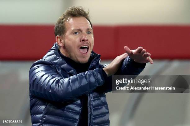 Julian Nagelsmann, head coach of Germany reacts during the international friendly match between Austria and Germany at Ernst Happel Stadion on...