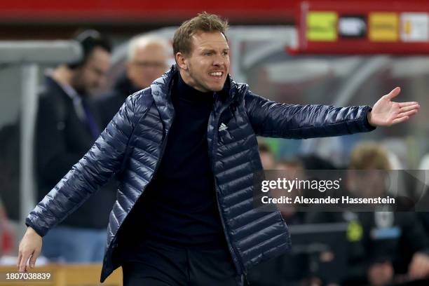 Julian Nagelsmann, head coach of Germany reacts during the international friendly match between Austria and Germany at Ernst Happel Stadion on...