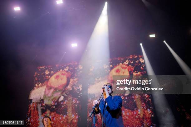 Damon Albarn performs on stage during a concert at Movistar Arena on November 21, 2023 in Bogota, Colombia.