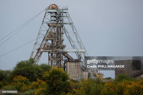 General view of the 11 shaft at Impala Platinum mine near Rustenburg on November 28, 2023. Eleven miners died and another 75 were injured in South...