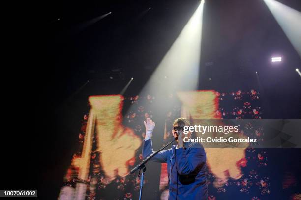 Damon Albarn performs on stage during a concert at Movistar Arena on November 21, 2023 in Bogota, Colombia.