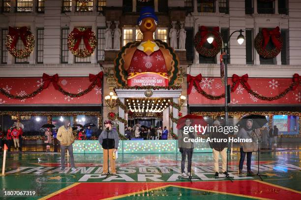 Drew Holcomb & The Neighbors attend day 2 of the 97th Macy's Thanksgiving Day Parade rehearsals at Macy's Herald Square on November 21, 2023 in New...