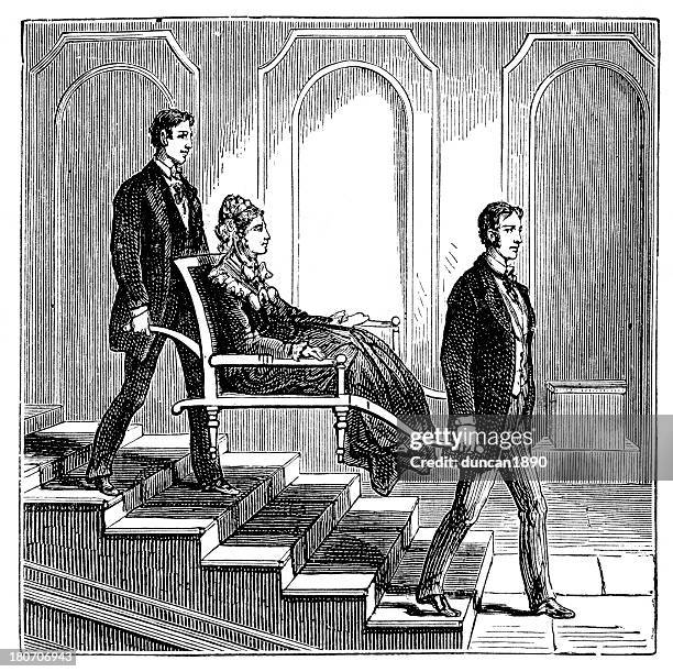 invalid chair - persons with disabilities photos stock illustrations