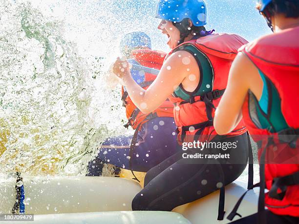 whitewater rafting fun - white water rafting stock pictures, royalty-free photos & images