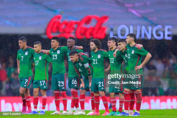 Players of Mexico look the penalty shoot during the CONCACAF Nations League quarterfinals second leg match between Mexico and Honduras at Azteca...