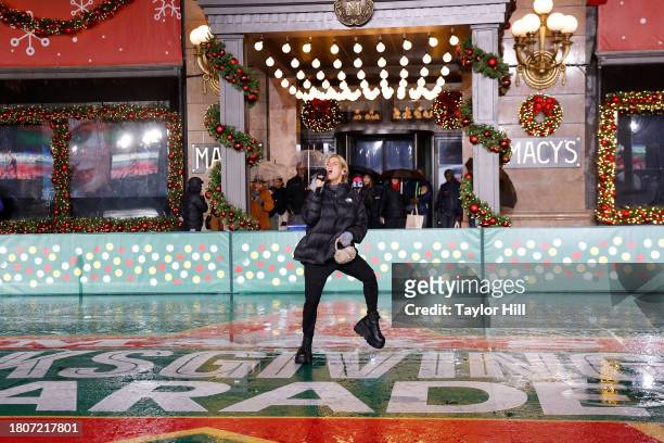 Rehearses for the 2023 Macy's Thanksgiving Day Parade at Macy's Herald Square on November 21, 2023 in New York City.