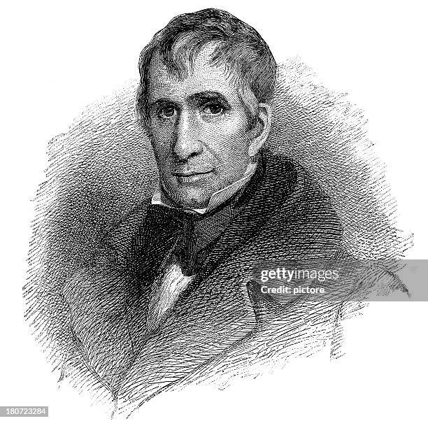 william harrison,9th president of united states - william henry harrison us president stock illustrations