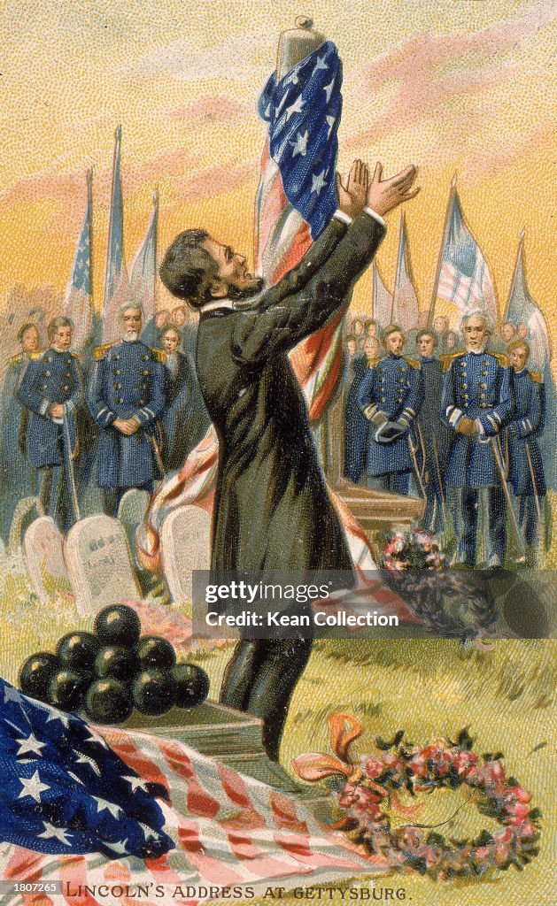 Illustration Of Lincoln Delivering Gettysburg Address, PA, 1863.
