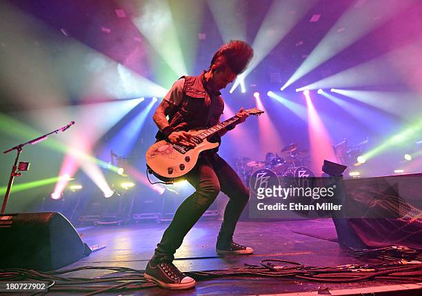 Guitarist Jerry Horton of the band Papa Roach performs during the Carnival of Madness tour at The Joint inside the Hard Rock Hotel & Casino on...