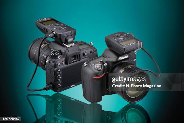 Pair of Nikon D7100 SLR's fitted with a Nikon WR-1 remote controller systems, taken on December 4, 2012.