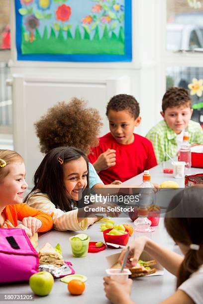 school lunch time - boy packlunch stock pictures, royalty-free photos & images