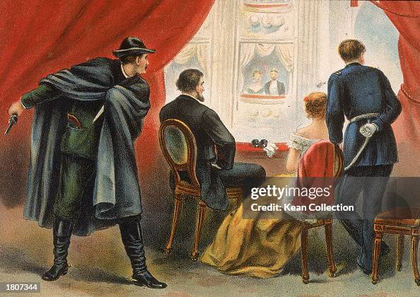 Illustration of Booth Assassinating Lincoln, 1865. 