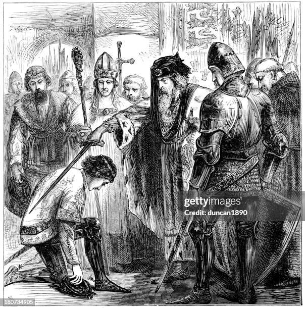 illustrations, cliparts, dessins animés et icônes de adouber black prince - chevalier