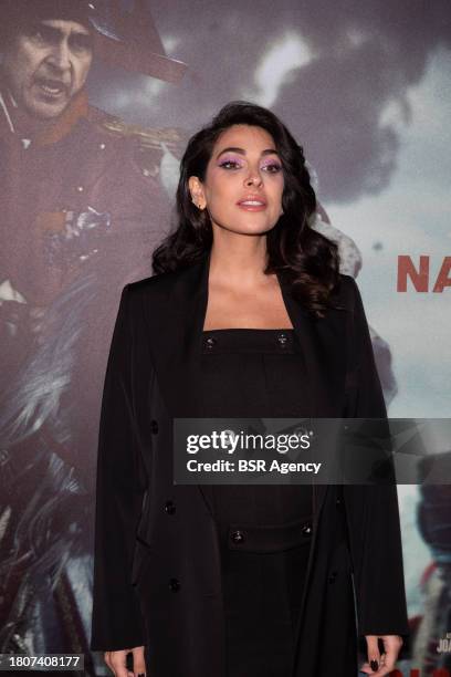 Anna Nooshin attends the Napoleon Premiere at Pathe Arena on November 21, 2023 in Amsterdam, Netherlands.