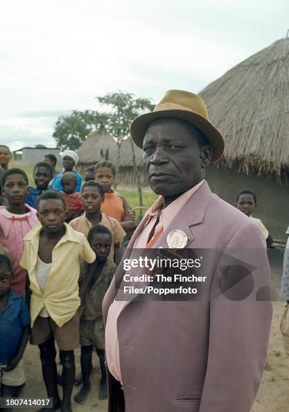 Mutumba Matanda Chief Mutumba in his protected village of Champa in Rhodesia, circa ...