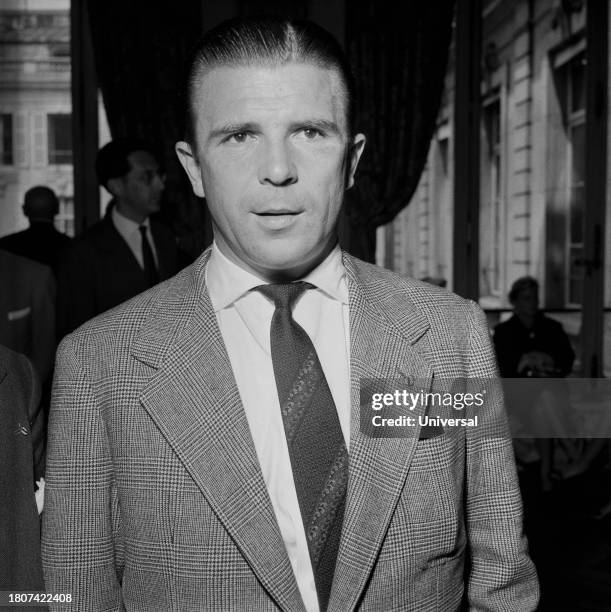 Portrait of Hungarian footballer Ferenc Puskas, circa 1956.