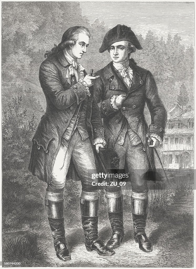 Carl August Goethe And Karl August In Weimar Wood Engraving Published 1875 High-Res ...