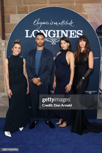 Regé-Jean Page ,Georgia Fowler and Jesinta Franklin attend a Longines event at Campbell's Store on November 22, 2023 in Sydney, Australia.