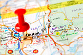 US capital cities on map series: Dalton, GA