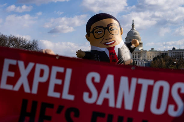 DC: Balloon Depicting Rep. George Santos Flown In Washington, D.C. Calls For His Expuslion From Congress