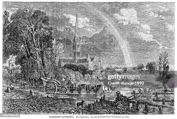 salisbury cathedral - salisbury cathedral stock illustrations