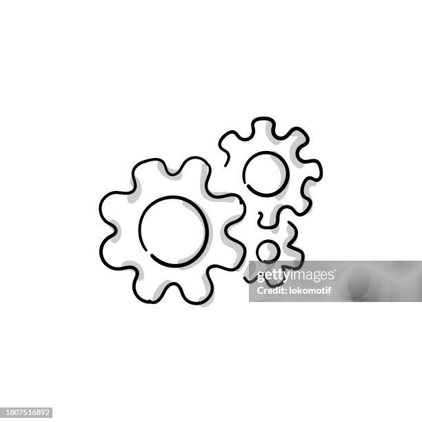 gearshift adjustment sketchy doodle vector line icon with editable stroke. the icon is suitable for web design, mobile apps, ui, ux, and gui design. - gear shift white background stock illustrations