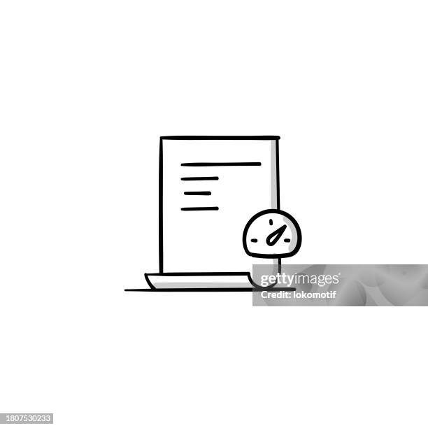 credit score sketchy doodle vector line icon with editable stroke. the icon is suitable for web design, mobile apps, ui, ux, and gui design. - credit score stock illustrations
