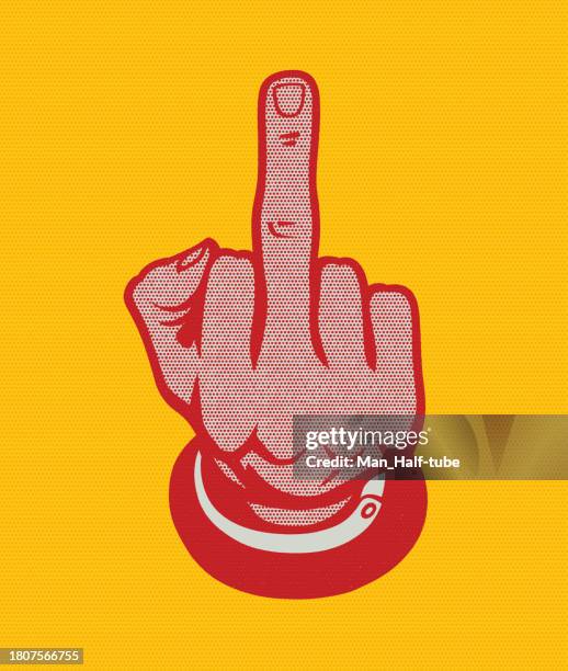 stockillustraties, clipart, cartoons en iconen met middle finger pop art style - middle finger funny