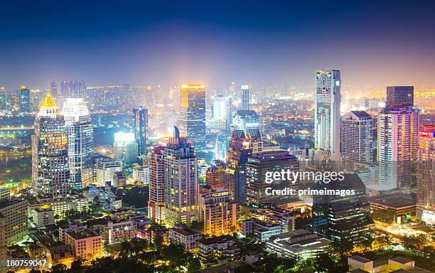 panoramic view of urban landscape in asia - bangkok landmark stock pictures, royalty-free photos & images