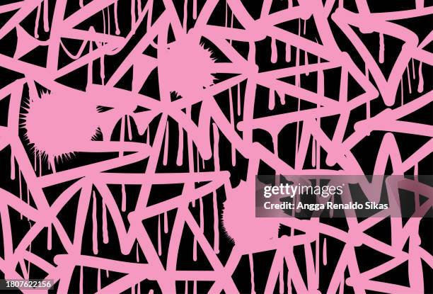 graffiti art with abstract lines seamless pattern - street style stock illustrations